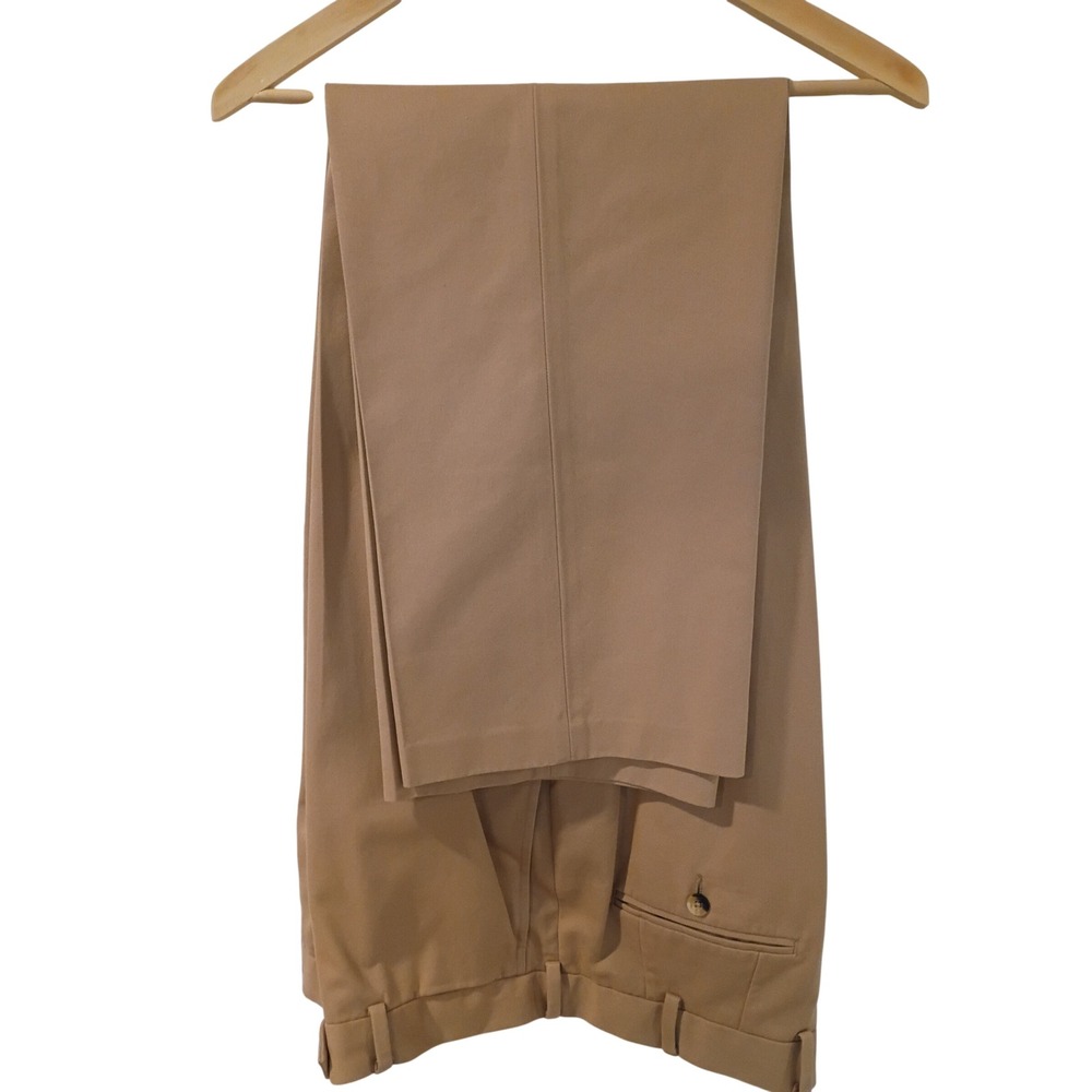 Jos. A. Bank Signature Collection Tan Khaki Cotton Cashmere Dress Pants 38W 32L